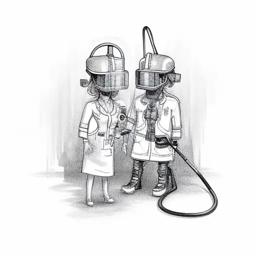 nurse and cop tattoo design idea