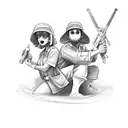 nurse and cop tattoo design idea