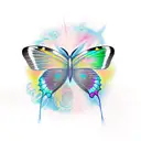 butterfly with script "Grace" in the wing  tattoo design idea