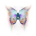 butterfly with script "Grace" in the wing  tattoo design idea