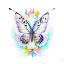 butterfly with script "Grace" in the wing  tattoo design idea
