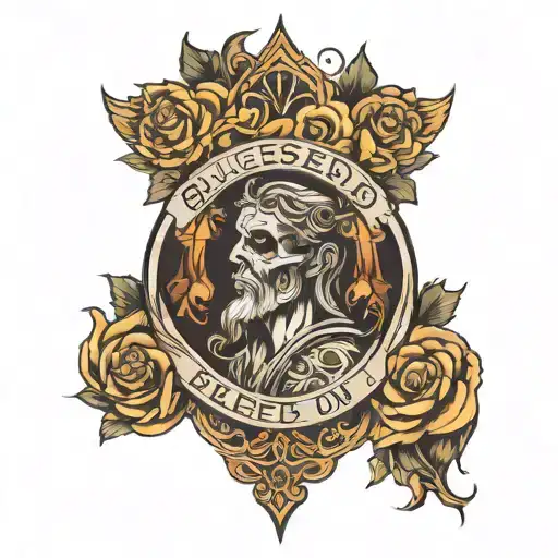 blessed on forearm sleeve tattoo design idea