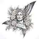 blessed on forearm sleeve tattoo design idea