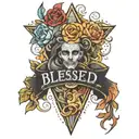 blessed on forearm sleeve tattoo design idea