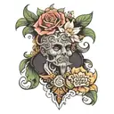 blessed on forearm sleeve tattoo design idea