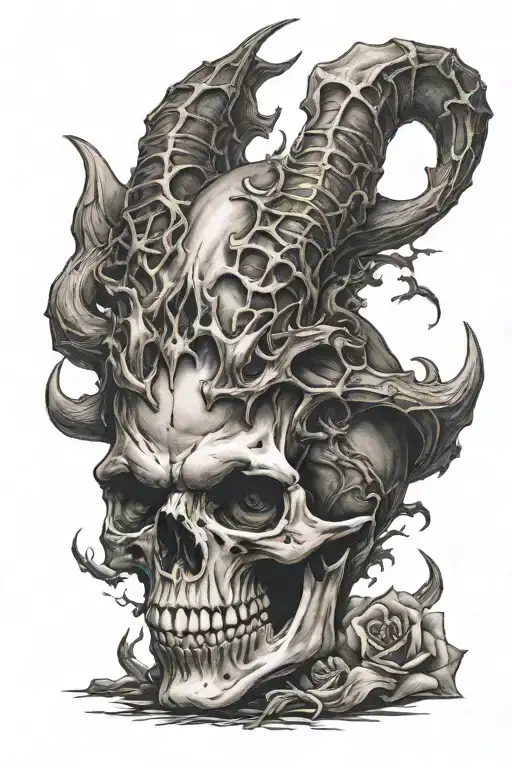 devil skull tattoo design idea