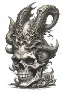 devil skull tattoo design idea