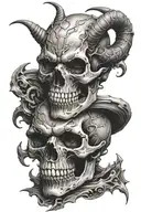 devil skull tattoo design idea