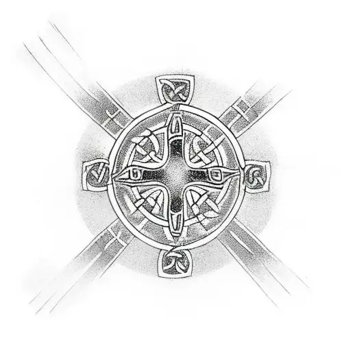 Celtic cross evil tattoo design idea