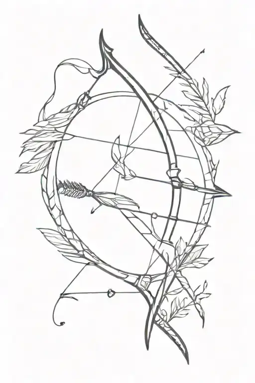bow and arrow  archery  tattoo design idea