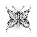 moth switchblade tattoo design idea