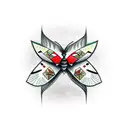 moth switchblade tattoo design idea