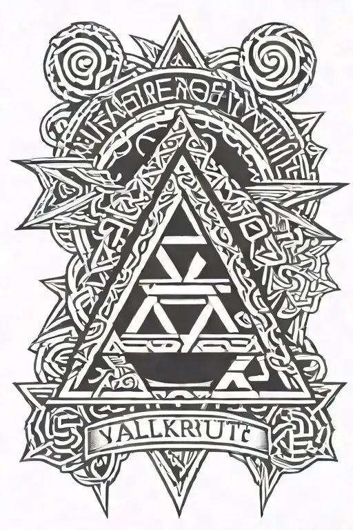 Valknut symbol with the saying I embrace death with no regret as I embrace life with no fear  tattoo design idea