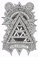 Valknut symbol with the saying I embrace death with no regret as I embrace life with no fear  tattoo design idea