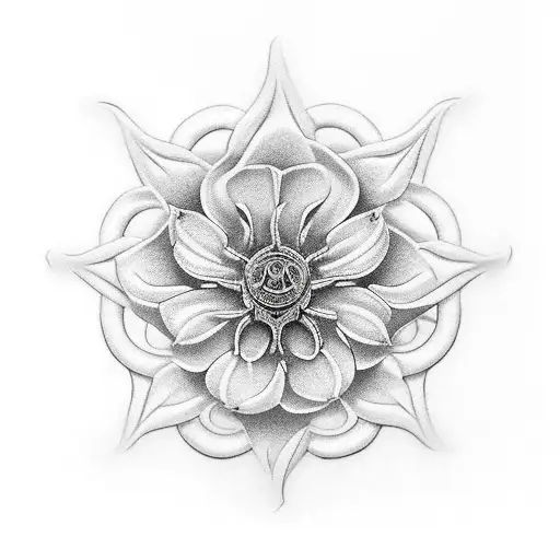 floral rod of asclepius  tattoo design idea