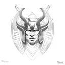 Name Thor with a background tattoo design idea