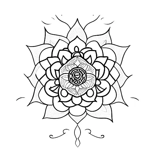 lotus mandala tattoo design idea