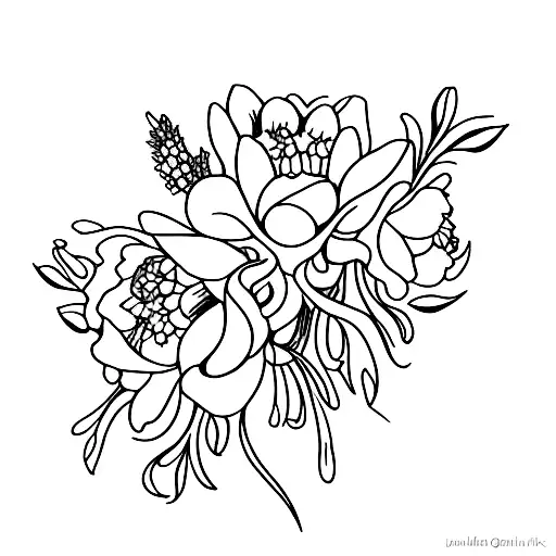 daffodils, roses, jonquils tattoo design idea