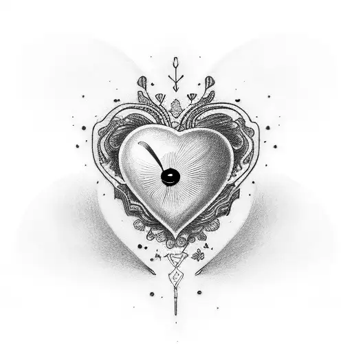 heart with a left eye with lashes tattoo design idea