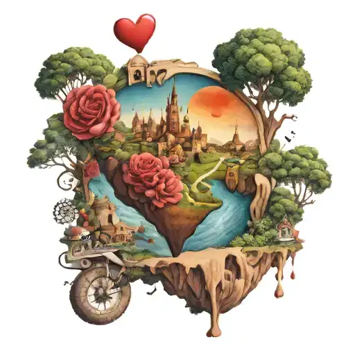 places that have known love tattoo design idea