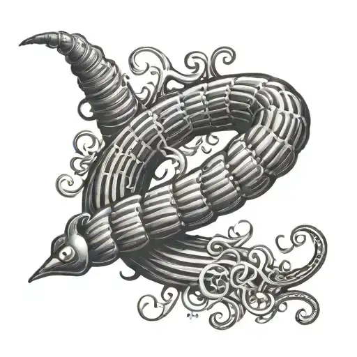 the words "early worm" written in the shape of a worm tattoo design idea