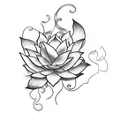 spinal tattoo with lotus and vines tattoo design idea