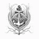 anchor tied to a heart with the words ”I refuse to sink„ tattoo design idea