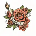 roses money hustle in silence quote tattoo design idea