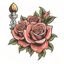 roses money hustle in silence quote tattoo design idea
