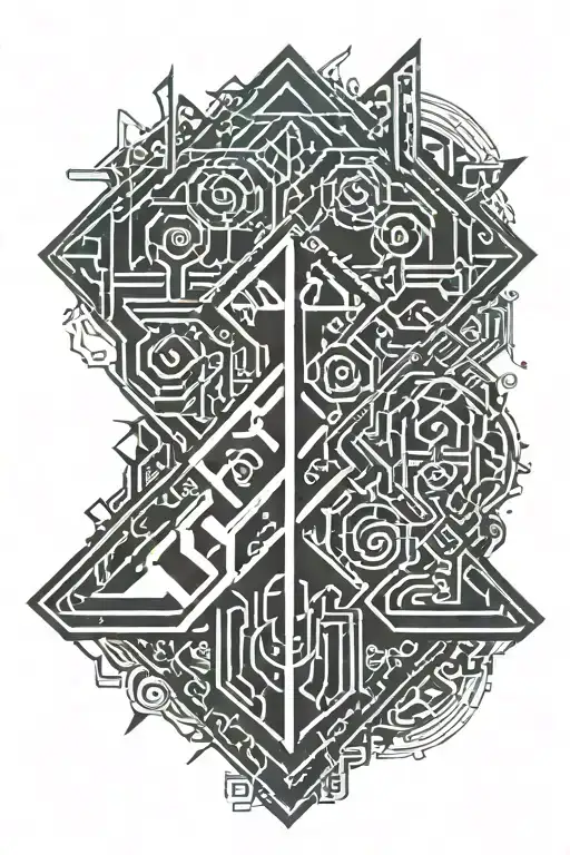 viking runes thor y loki tattoo design idea