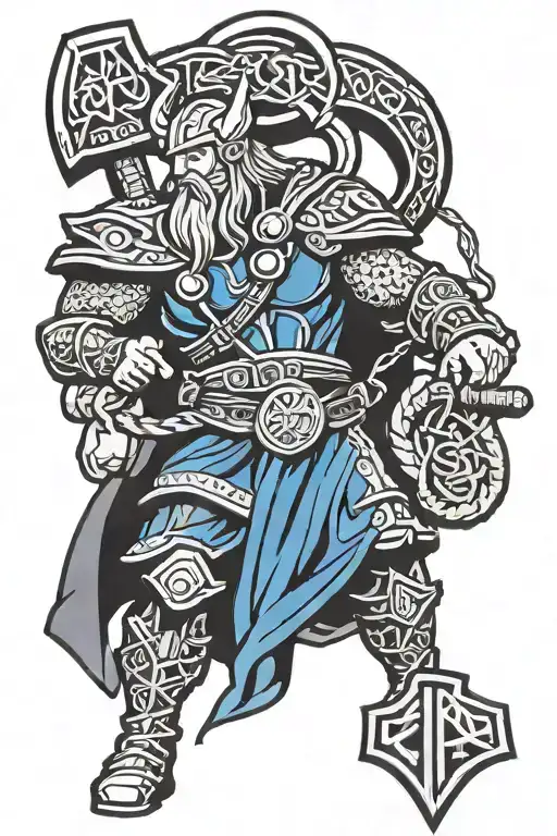 viking runes thor y loki tattoo design idea