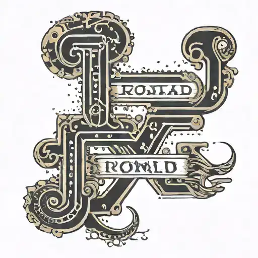 name "ronald" written in Morse code  tattoo design idea