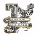 name "ronald" written in Morse code  tattoo design idea