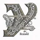 name "ronald" written in Morse code  tattoo design idea