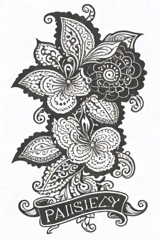 Paisley and Cam kids names   tattoo design idea