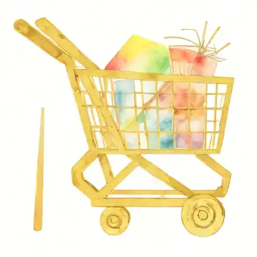 shopping cart with chopsticks inside representing tattoo design idea