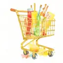 shopping cart with chopsticks inside representing tattoo design idea