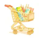 shopping cart with chopsticks inside representing tattoo design idea