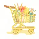 shopping cart with chopsticks inside representing tattoo design idea