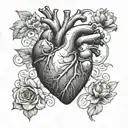 realistic heart  tattoo design idea