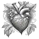 realistic heart  tattoo design idea