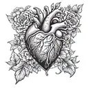 realistic heart  tattoo design idea
