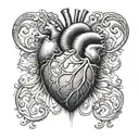 realistic heart  tattoo design idea