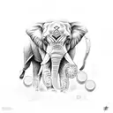 Sofia with elephants  tattoo design idea