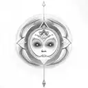 moon halo and a crown tattoo design idea