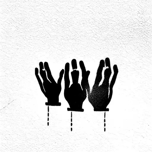 four brothers giving hands with one fading tattoo design idea