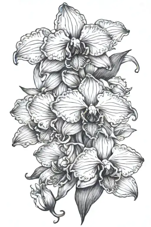 Cattleya tattoo design idea