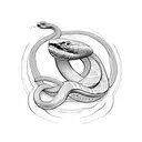 snake and dove tattoo design idea