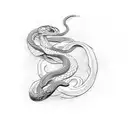 snake and dove tattoo design idea