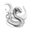 snake and dove tattoo design idea